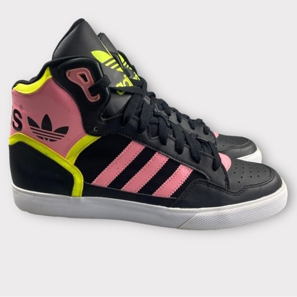 Adidas Originals Extaball High-Top Shoe Womens 10 Sneakers Black Pink B35352